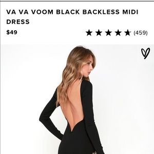 Black backless midi dress